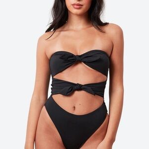 Dolce Leone Marilyn One Piece Swimsuit Midnight Black Size Small